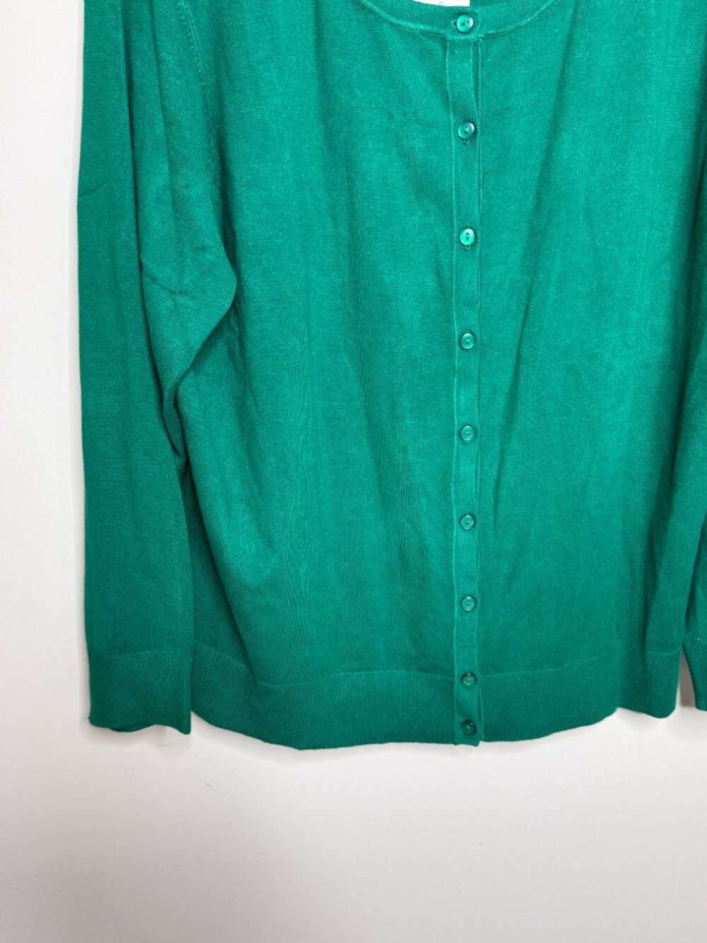 Charter Club XXL Emerald Green Button Front Cardigan Sweater - Picture 3 of 7